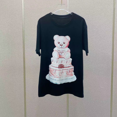 Playera de Pareja Estampado Oso Caricatura Manga Corta Casual - Image 3