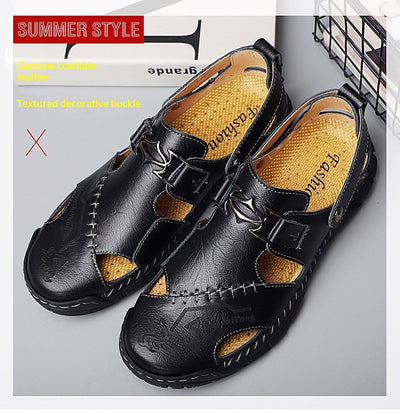 Sandalias Casuales de Cuero Genuino para Hombre - Estilo Versátil y Cómodo - Image 19