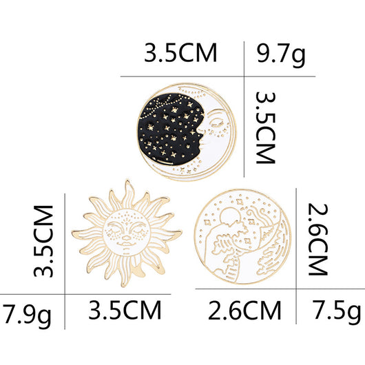 Broche Combinado Sol, Luna y Olas - Serie Celestial - Image 2