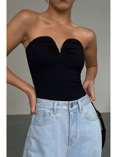 Top Chaleco Mujer Escote V Negro con Tirantes Ajustables - Verano - Image 6