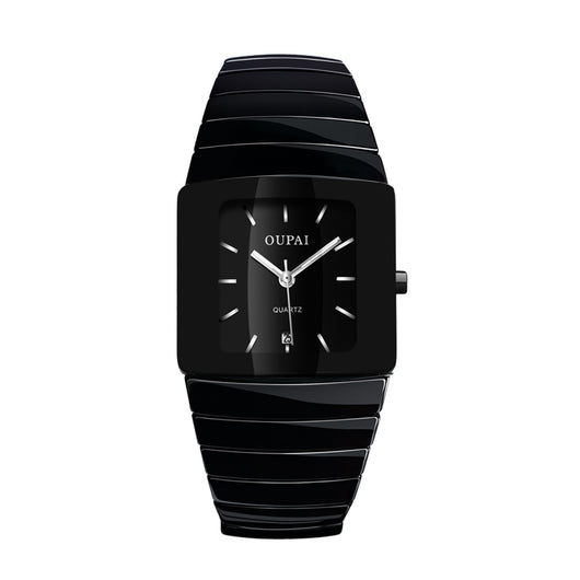 Reloj de Cuarzo Plateado con Diamantes y Carátula Cuadrada para Hombre - Image 6