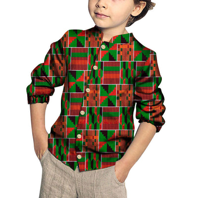 Camisa de Algodón para Niño con Estampado y Patchwork Moderno - Image 23