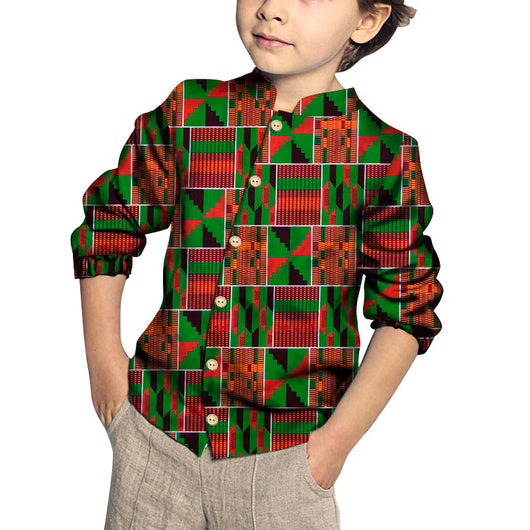Camisa de Algodón para Niño con Estampado y Patchwork Moderno - Image 23