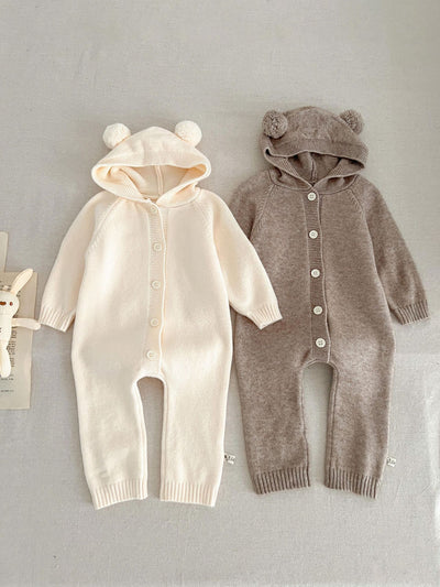 Pijama Enterizo con Capucha de Orejas de Osito Estilo Occidental - Image 12