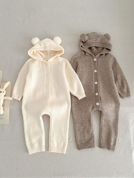 Pijama Enterizo con Capucha de Orejas de Osito Estilo Occidental - Image 12