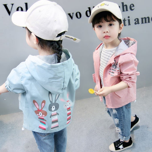 Chaqueta Infantil Niña 3-9 años Impresión Conejo Primavera Otoño