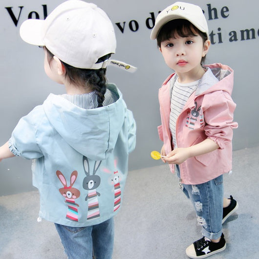 Chaqueta Infantil Niña 3-9 años Impresión Conejo Primavera Otoño
