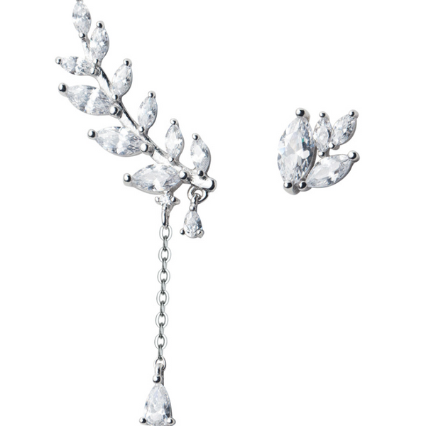 Aretes Asimétricos de Plata 925 Estilo Coreano para Mujer - Image 4