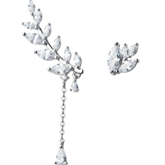 Aretes Asimétricos de Plata 925 Estilo Coreano para Mujer - Image 4
