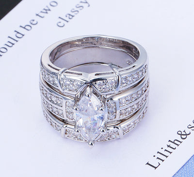 Anillo de Compromiso para Parejas con Circonio - Diseño Europeo y Americano - Image 4