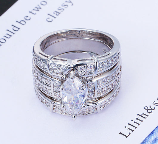 Anillo de Compromiso para Parejas con Circonio - Diseño Europeo y Americano - Image 4