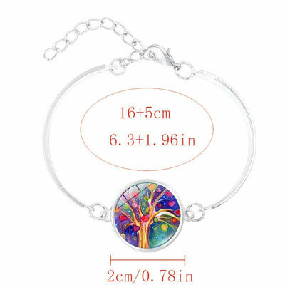 Conjunto de Collar y Aretes Árbol de la Vida con Piedras Preciosas - Image 2