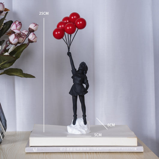 Escultura Decorativa Niña con Globo - Resina para Sala de Estar - Image 7
