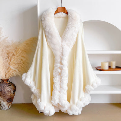 Capa Poncho Oversize con Cuello de Pelaje Irregular - Image 22