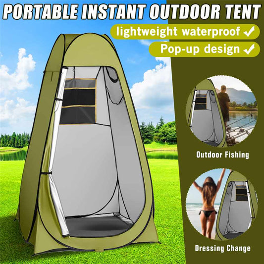 Carpa Camping Portátil 2 en 1 con Ducha y Inodoro - Protección UV para Playa y Viajes