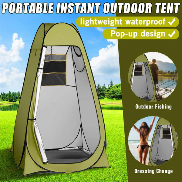Carpa Camping Portátil 2 en 1 con Ducha y Inodoro - Protección UV para Playa y Viajes