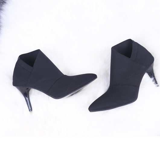 Botas Cortas Tacón Stiletto Punta Aguda Estilo Retro Elegante para Mujer - Image 12