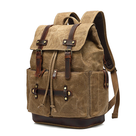 Mochila de Lona Impermeable para Laptop - Estilo Canvas con Tratamiento Ceroso