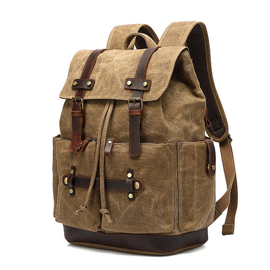 Mochila de Lona Impermeable para Laptop - Estilo Canvas con Tratamiento Ceroso