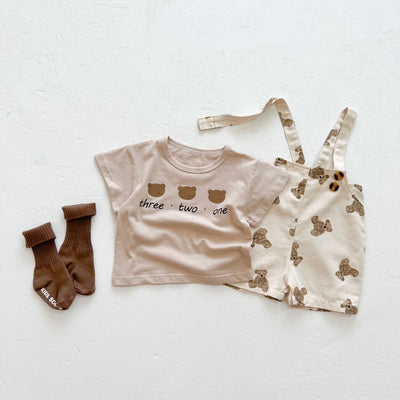 Conjunto de Enterizo Corto para Bebé con Babero Integrado - Image 22