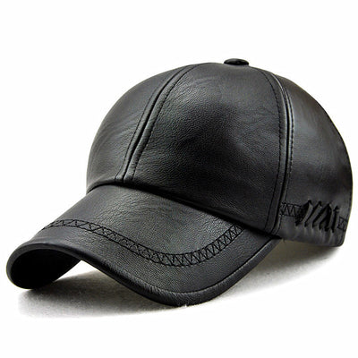Gorra de Béisbol de Cuero Premium para Otoño e Invierno