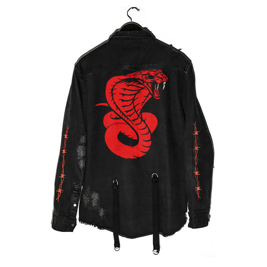 Chaqueta Urbana Estampado Calavera con Múltiples Bolsillos para Hombre