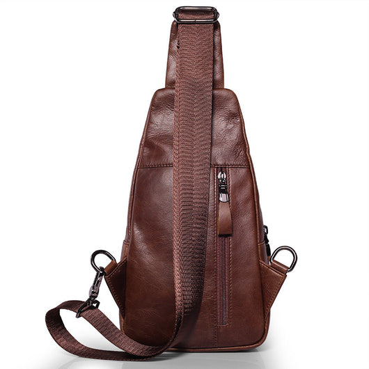 Bolsa de Pecho de Cuero Genuino para Hombre - Messenger Deportivo Estilo Coreano - Image 4