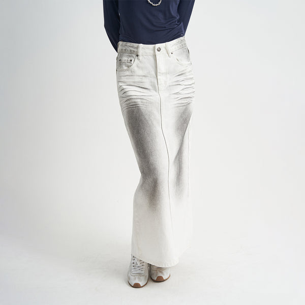 Falda Denim Lavada Estilo Otoño