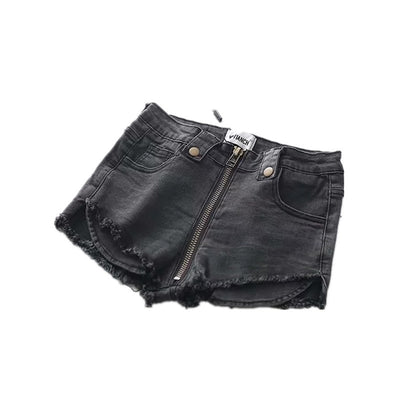 Shorts de Mezclilla Cintura Alta con Cierre Frontal y Ajuste Elástico - Image 6