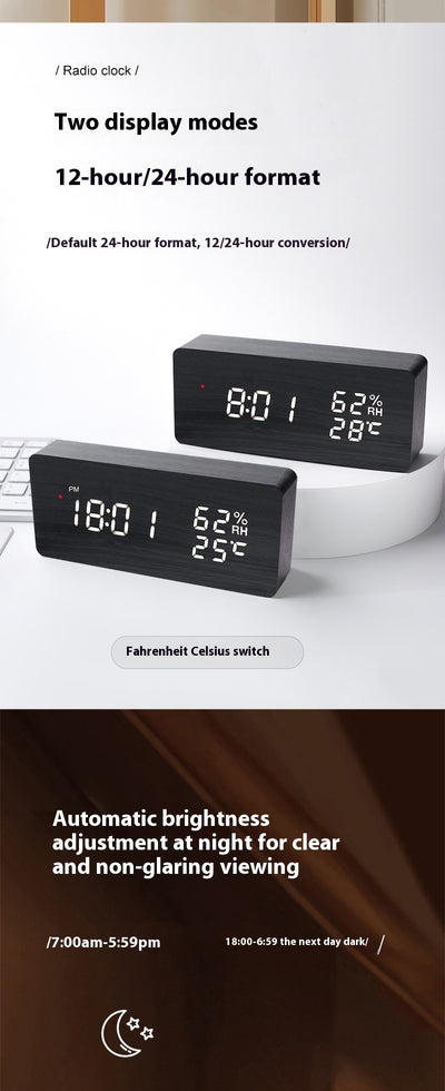 Reloj Digital LED con Control Remoto, Temperatura y Humedad - Image 19
