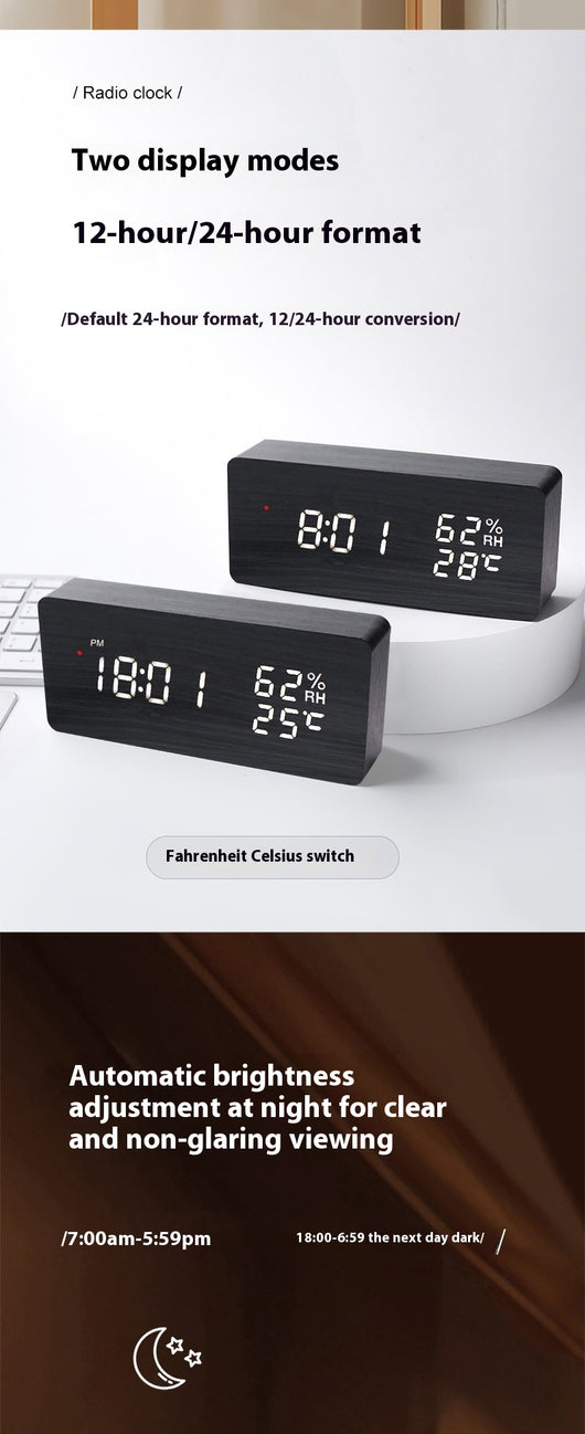 Reloj Digital LED con Control Remoto, Temperatura y Humedad - Image 19