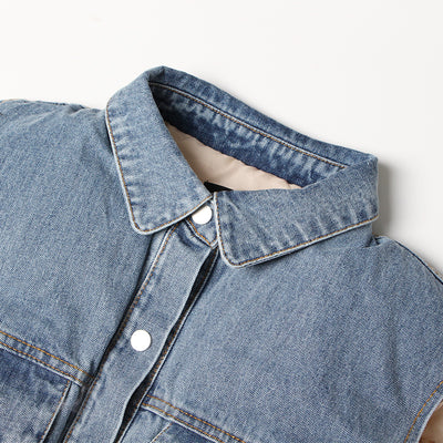Chaleco Denim Casual para Mujer con Costuras Decorativas - Image 11