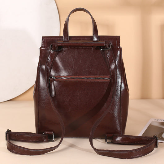 Mochila Vintage de Cuero Encerado para Mujer - Image 12