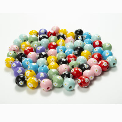 Pulsera Artesanal de Cuentas de Madera Margaritas Coloridas con Cuerda de Cáñamo - Image 15