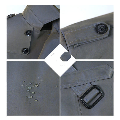 Abrigo Elegante Coreano Estilo Británico para Hombre - Image 8