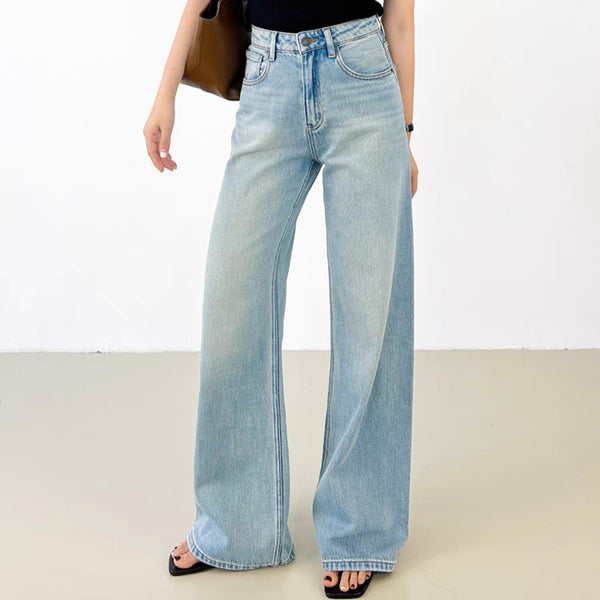 Jeans Rectos Holgados Efecto Vintage para Mujer