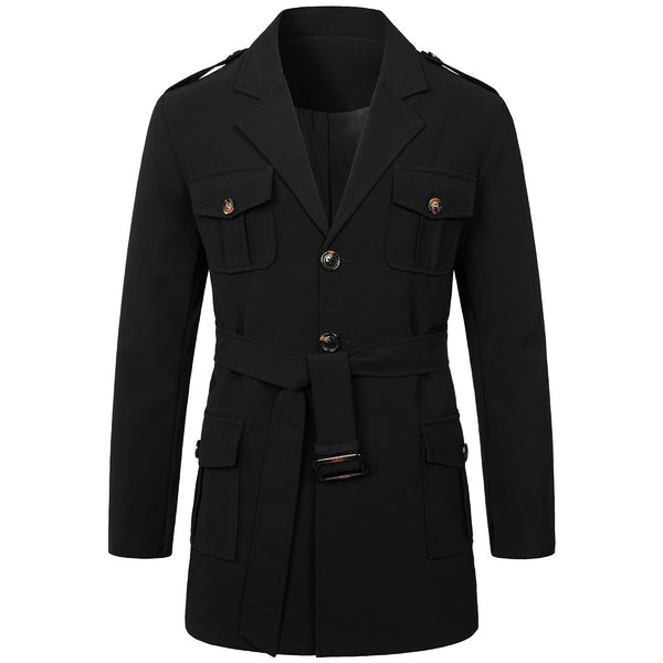 Abrigo Trench Casual de Largo Medio para Hombre - Traje Versátil