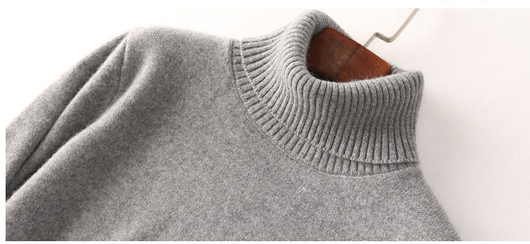 Suéter de Cuello Alto en Cachemira para Hombre - Otoño Invierno - Image 14
