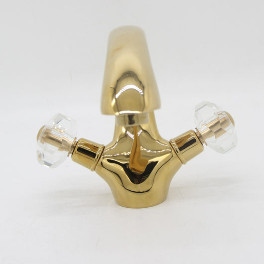 Grifo Monomando de Cobre y Oro para Lavamanos con Control de Agua Fría y Caliente - Image 3
