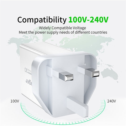 Cargador Rápido USB de 30W con 3 Puertos - Carga Simultánea - Image 3