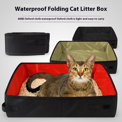 Arenero Portátil Plegable Impermeable para Gatos