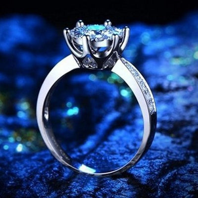 Anillo de Compromiso Corazón Ocho Flechas Circón Exquisito para Mujer - Image 3