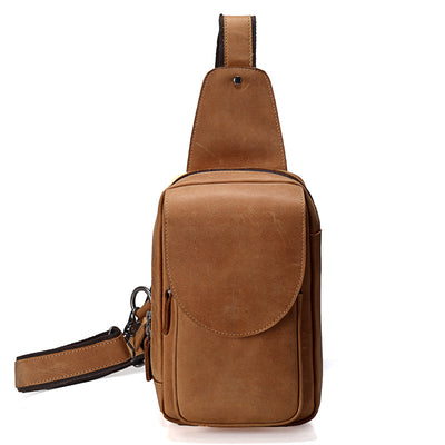 Bolsa de Pecho Vintage Cuero Crazy Horse - Bandolera Deportiva para Hombre - Image 8