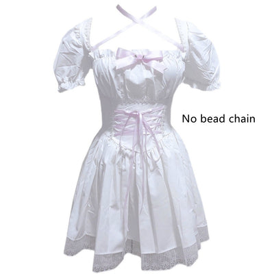 Vestido Retro Cuadrado con Mangas Abullonadas y Cintura Ajustable - Image 6