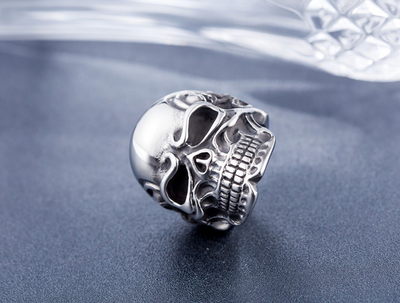 Anillo de Acero de Titanio para Hombre, Estilo Gótico Punk Rock - Image 4
