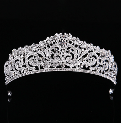 Corona Tiara Nupcial de Cristal Barroco Lujo con Acabado Oro Claro - Image 13