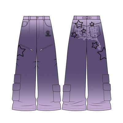 Pantalones Chaopai Púrpura Rectos de Pierna Ancha - Image 10