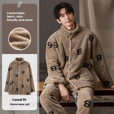 Pijama Talla Grande para Hombre de Manga Larga Cálido y Cómodo - Image 10
