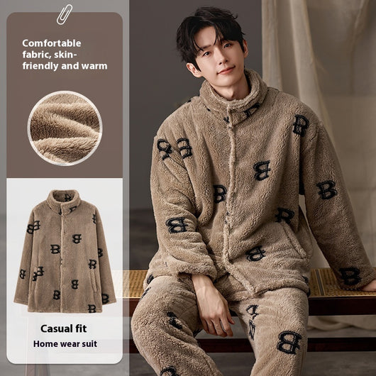 Pijama Talla Grande para Hombre de Manga Larga Cálido y Cómodo - Image 10