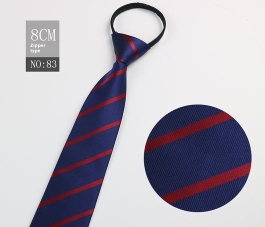 Corbata Negra Rayada Azul con Cierre Rápido - Corbata Ejecutiva Lazy Zip - Image 84